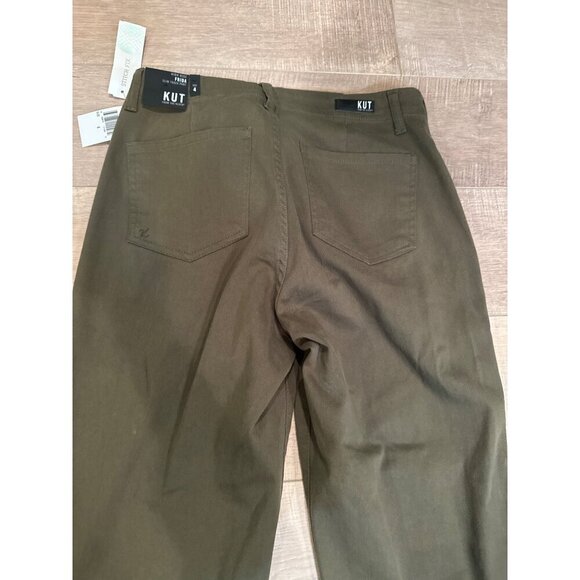 Kut From The Kloth High Rise Army Green Jogger Pants Size 4 With Elastic Cuffs - Picture 5 of 7